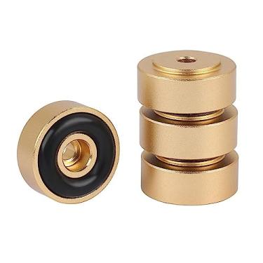 Imagem de DAGIJIRD 4 peças de liga de isoladores de áudio amplificador de pés amortecedor de choque amortecedor de vibração antiderrapante protetor de piso para CD toca-discos rádio amplificador AMP