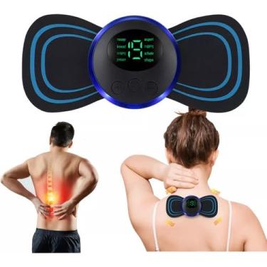 Imagem de Massageador Elétrico Recarregável Portátil de Massagem corporal para Dor Muscular Pescoço Pernas Coluna Lombar Sem Fio Eletroestimulação fisioterapia tens relaxamento corporal (X-Dronic)