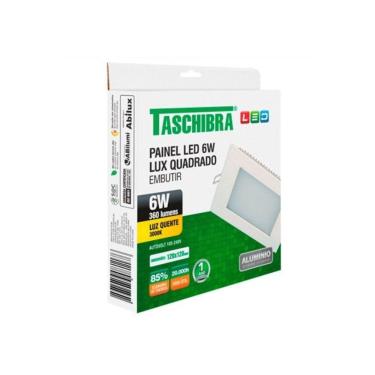 Imagem de Painel Led 6w Quadrado Embutir - Taschibra 3000k (amarela)