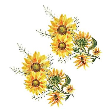 Imagem de HEMOTON 2 Unidades adesivo de parede vasos de plantas para ambientes internos decalques da parede do girassol adesivos decoração decalques de parede janela de vinil pintado