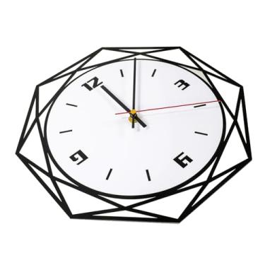 Imagem de Ciieeo relógio redondo simples criativo decoração preto e branco relógio criativo relógios relógio redondo de madeira relógio pendurado na sala volta relógio de parede Bambu