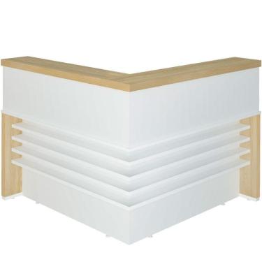 Imagem de Balcão Para Atendimento-recepção Em L - Casa Chick Carvalho-branco