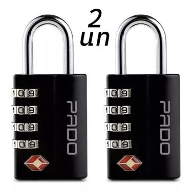 Imagem de Kit 2 Cadeados De Senha Segredo Mala Tsa Viagem Preto - Pado