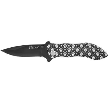 Imagem de Canivete Cimo Tomahawk Skull Dot's Inox Cabo Alumínio