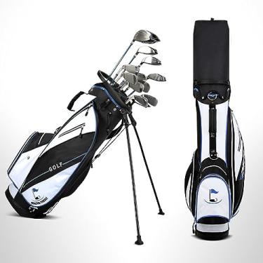 Imagem de LuusMm Bolsa leve para golfe, camiseta de golfe masculina e feminina, bolsa de pé, 14 compartimentos para putter / bolsos de armazenamento/alças duplas de ombro, D