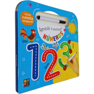 Imagem de Livro Físico Infantil Cartonado Aprenda a Escrever!: Números Inclui Caneta Apagável