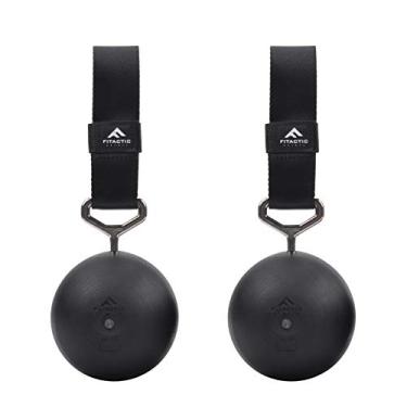 Imagem de Aderência de bola de canhão para treinamento sólido e escalada de rock fitactic para segurar a bola de força para os dedos e antebraço, bíceps, músculos traseiros, Preto, 4"
