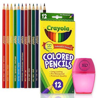 Imagem de The Mega Deals Lápis de cor para adultos, 12 lápis de cor vibrante e suave para livros de colorir para adultos, conjunto de lápis de colorir não tóxico com apontador, materiais de arte para
