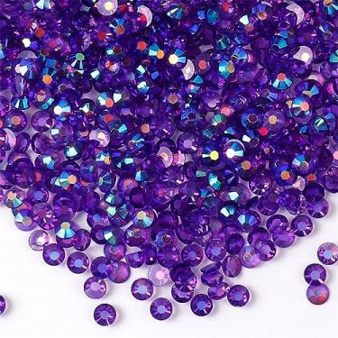 Imagem de 3000 peças SS6 2 mm Flatback Strass AB Clear Round Gems Cristais para Nail Art DIY Crafts Roupas Sapatos Bolsas (Transparente Roxo Escuro AB)