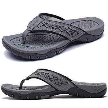 Imagem de Chinelo masculino de praia KIIU para uso externo, confortável, cinza 46