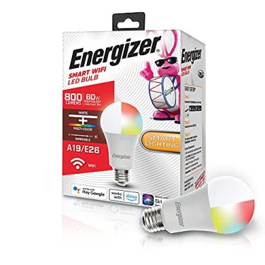 Imagem de Lâmpada RGB branca e multicolorida Energizer Connect Smart A19 com controle de voz e acesso remoto através de seu smartphone | Compatível com Alexa e Google Assistant