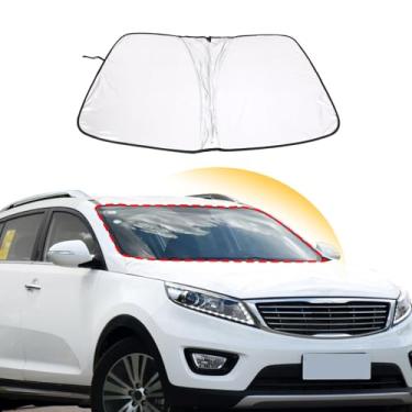 Imagem de Lcojicep Para-brisa para janela de carro, para-sol dobrável, compatível com Kia Sportage-R 2011-2017, protetor de viseira bloqueia os raios UV mantém seu carro mais fresco (para-sol da janela frontal,