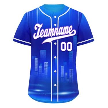 Imagem de AWSOLE Camisetas de beisebol personalizadas com design urbano uniforme de equipe de baixo para baixo, camisas masculinas, número de nome costurado, Estilo-11, P