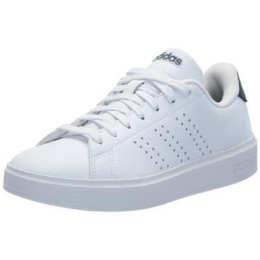 Imagem de adidas Tênis feminino Advantage 2.0, Branco/Branco/Marinho sombreado, 5