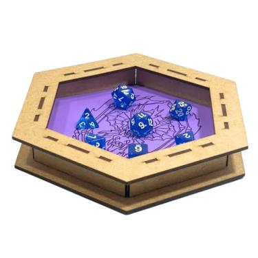 Imagem de Bandeja De Dados Rpg Detalhada Em Mdf Fundo Forrado Em Eva