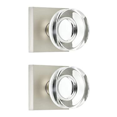 Imagem de CoolNEWS maçanetas de porta Dummy, placa quadrada, Satin Nickel