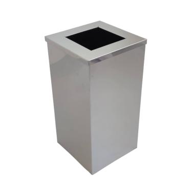 Imagem de Lixeira em Aço Inox 100L Aro Quadrada