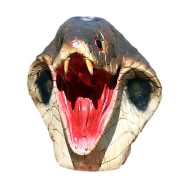 Imagem de YIJU Máscara de cabeça de assustadora, cobertura de cabeça completa, adereço de cosplay de realista, fantasia de assustadora para festa