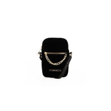 Imagem de Mini Bag Feminina Rafitthy Preta Detalhe Corrente Dourado