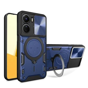 Imagem de Elubugod Capa compatível com Nubia Neo 5G, compatível com ZTE Blade V41 Vita 5G, com capa de lente de câmera deslizante compatível com ZTE Axon 40 Lite/Blade V40 Design/V50 Design 5G capa azul