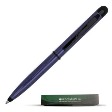 Imagem de MONTEVERDE Caneta Stylus Poquito USA – Roxa | Caneta esferográfica de metal compacta com caneta capacitiva | Recarregável com mini refis esferográficas internacionais padrão D1