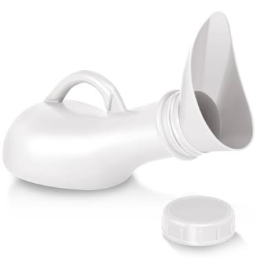 Imagem de OUTFANDIA Mictório feminino à prova de derramamento de 1000 ml, mictórios para homens à prova de derramamento noturno, funil unissex para xixi, mictório feminino portátil, dispositivo de micção para