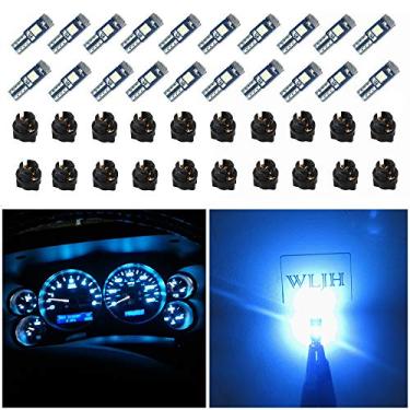 Imagem de WLJH 74 lâmpadas de LED 3SMD super brilhantes T5 2721 37 286 cunha PC74 soquete giratório painel de instrumentos automotivos kits de luz indicador de mudança de conjunto lâmpadas interiores azul gelo