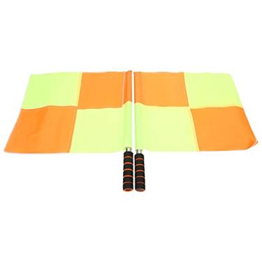 Imagem de Bandeiras de árbitro de Futebol, Bandeiras de Futebol Com Saco, Alça de Esponja Antiderrapante, Bandeira de árbitro de Futebol para árbitro de Futebol Ao Combinar ou Treinar