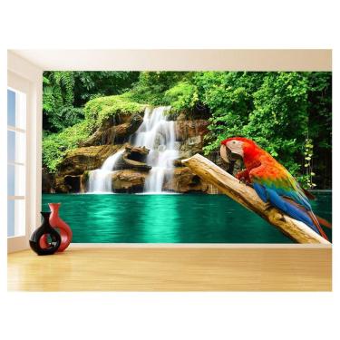 Imagem de Papel De Parede 3D Animais Ave Arara Paisagem 3,5M Anm292