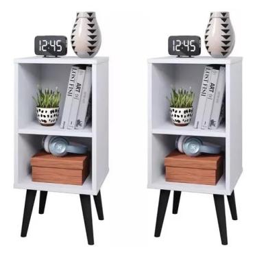 Imagem de Conjunto Cabeceira Cama Queen 1,60 Com kit 2 Criado Quarto Charme (Bege Kit Branco)