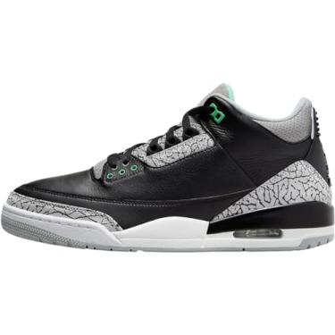 Imagem de Nike Air Jordan 3 Retro Preto/Verde Brilho Lobo Cinza (CT8532 031), Preto/Verde Cinza Lobo Brilhante, 42 BR