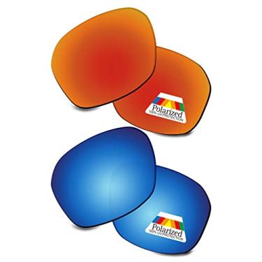 Imagem de Bwake Lentes de reposição para óculos de sol Costa Del Mar Switchfoot - Vermelho fogo + azul gelo, tudo polarizado