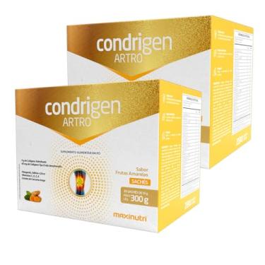 Imagem de Kit 2 Condrigen Artro Colágeno Tipo 1 e Colágeno Tipo 2 com Vitaminas 30 Sachês Chikweb