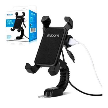 Imagem de Suporte Celular Moto Com USB Integrado - Base Retrovisor