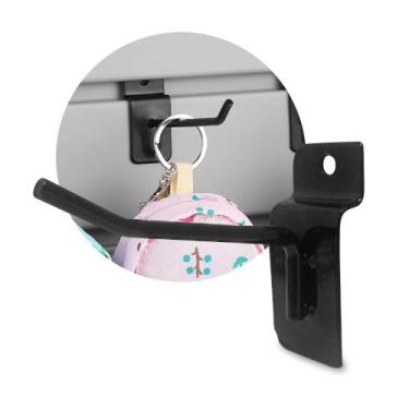 Imagem de Gancho Expositor 10cm Preto para Painel Canaletado 30 Unidades - IGUAN