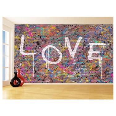 Imagem de Papel De Parede Arte Graffiti Love Amor Mural 3,5M Tra109 - Você Decor