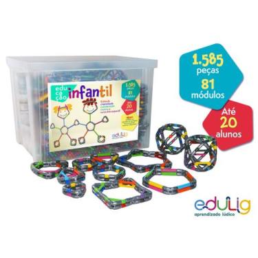 Imagem de Kit Educativo Edulig Educação Infantil - 1585 peças e conexões - até 2