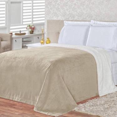 Imagem de Cobertor Pele De Carneiro Sherpa Alaska King 01 Peça - Caqui - Bia Enx