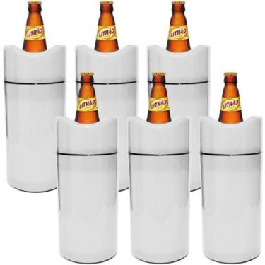 Imagem de Porta Garrafa Termico Litrao Camisinha Cerveja Bar Isopor 1L Kit 6 Uni