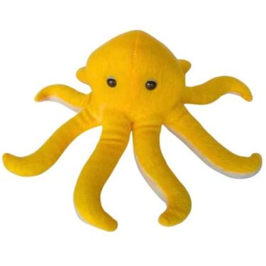 Imagem de Polvo de Pelúcia Amarelo 28 cm Antialérgico - Mirante Brasil