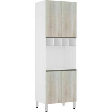 Imagem de Torre Perola 70 cm com Nicho Microondas 4 Portas mais 1 Nicho Luciane 