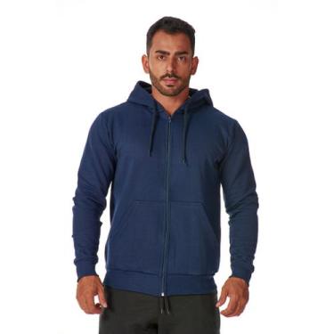 Imagem de Moletom Zíper Masculino Canguru Bolso e Capuz Quentinho Moda Inverno E
