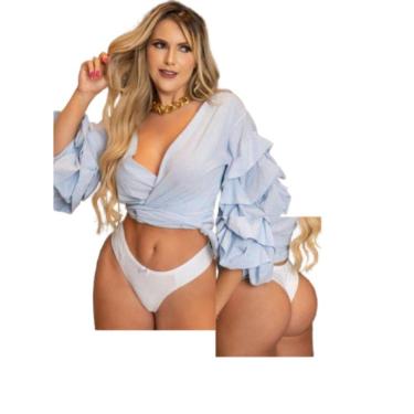 Imagem de Kit 6 Calcinhas Fio Dental Duplo Sensual Microfibra Feminino Adulto