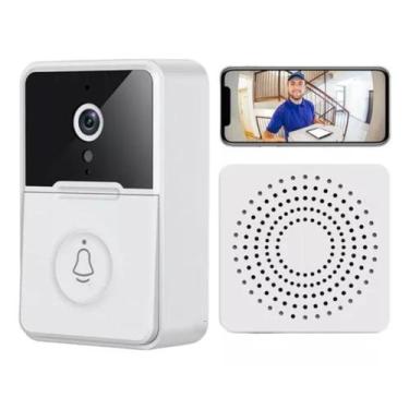 Imagem de Kit Campainha Com Câmera Wifi Sem Fio Áudio Interfone Portão - Camera 