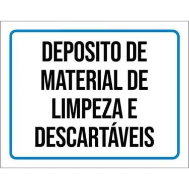 Imagem de Kit 3 Placas Deposito Material Limpeza Descartáveis - Sinalizo