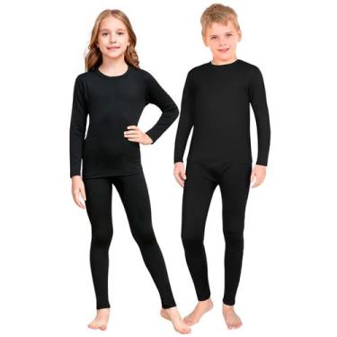 Imagem de Conjunto Segunda Pele Flanelado Kit Blusa + Calça Infantil Criança Men