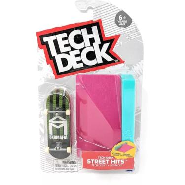 Imagem de Tech Deck Skate Street Hits 2021 Series Sk8mafia listras Wes Kremer House Green Complete Fingerboard e Pyramid Ledge Obstacle