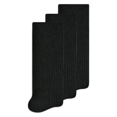 Imagem de Kit 3 Pares de Meias Infantil Cano Longo Selene 5010-002, Preto, 25-28