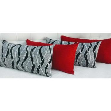 Imagem de Kit 4 Almofadas Decorativas Retangular Sued Jacquard Cheias - INGRID B