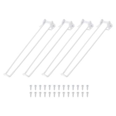Imagem de YOKIVE 4 peças de pernas dobráveis de cabelo, pernas de mesa dobráveis de metal com pés de borracha | Use em móveis faça você mesmo, ótimo para mesa, casa, escritório, branco (43 cm)